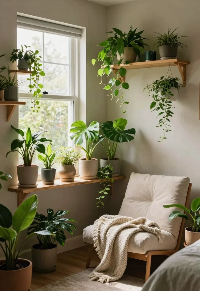18 Green Bedroom Decor Ideas Fresh Natural Calm - 3. Indoor Plant Paradise 1