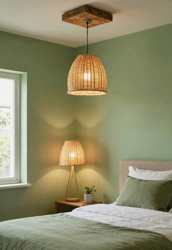 18 Green Bedroom Decor Ideas Fresh Natural Calm - 8. Sustainable Lighting Options 1