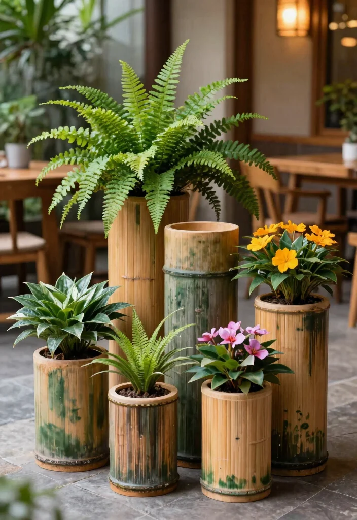 12 Bamboo Planter Ideas That Last Without Splitting or Rotting - 2. Decorative Bamboo Containers 1