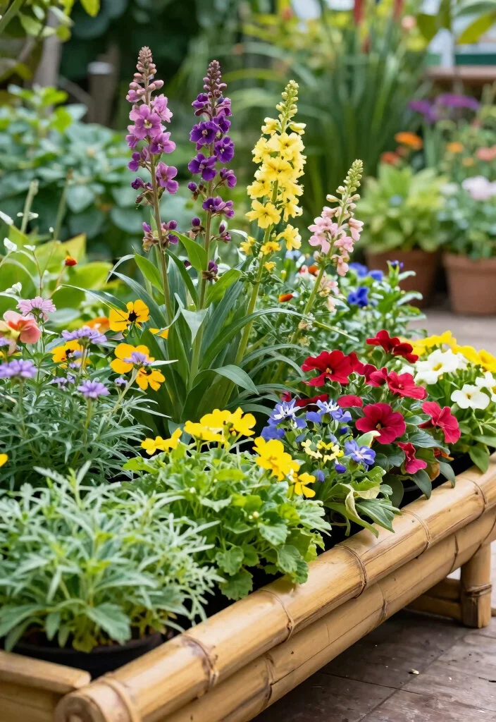 12 Bamboo Planter Ideas That Last Without Splitting or Rotting - 6. Bamboo Trough Planters 1