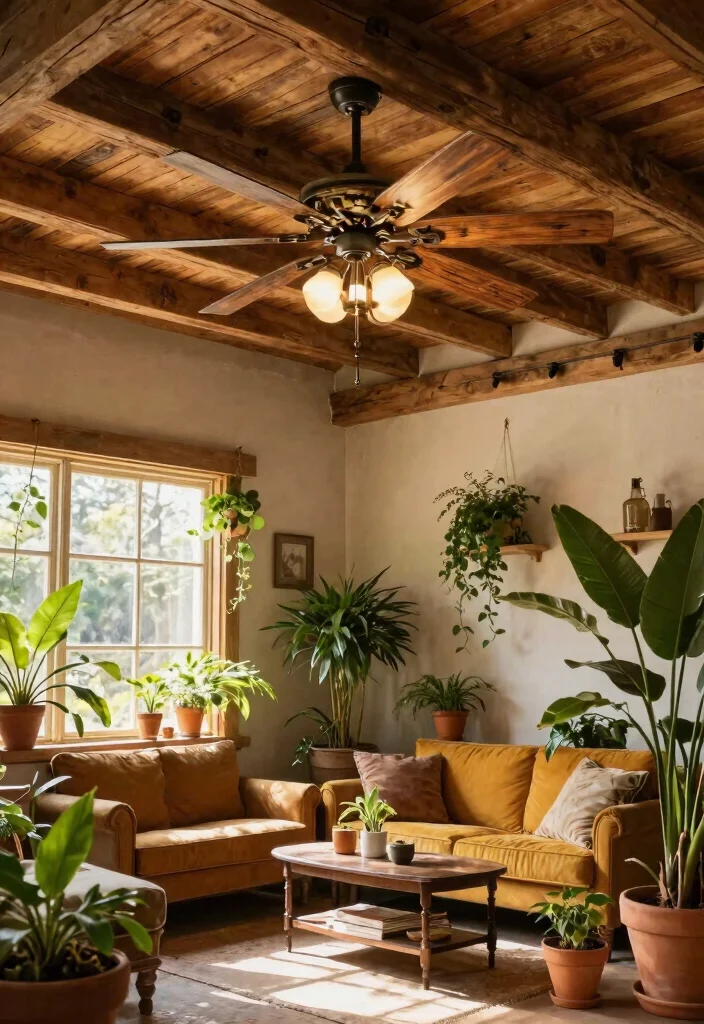 12 Ceiling Fan With Light Ideas That Move Air in Large Rooms - 1. Rustic Farmhouse Charm 1