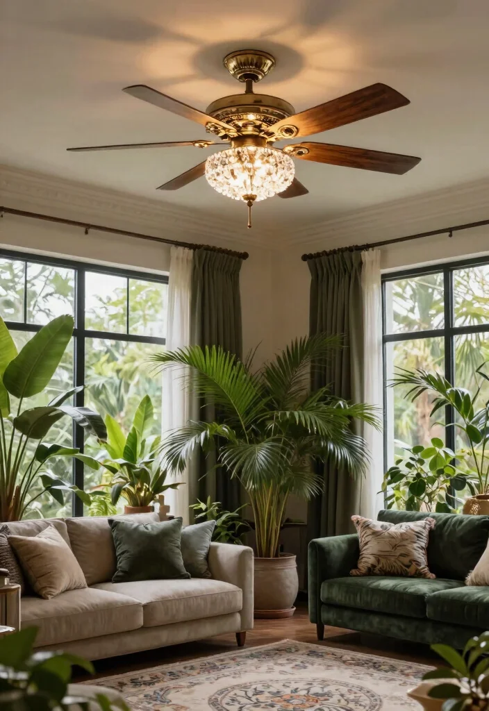 12 Ceiling Fan With Light Ideas That Move Air in Large Rooms - 5. Elegant Crystal Touch 1