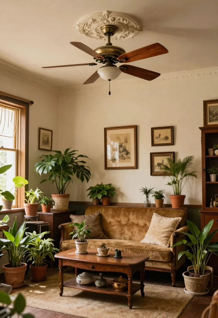 12 Ceiling Fan With Light Ideas That Move Air in Large Rooms - 6. Vintage Glam 1
