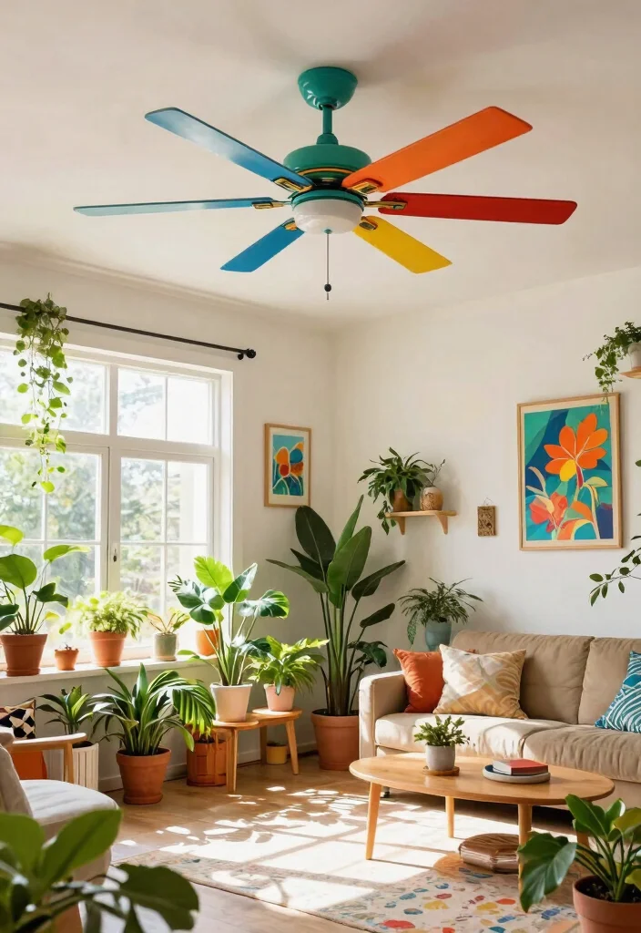 12 Ceiling Fan With Light Ideas That Move Air in Large Rooms - 9. Colorful and Fun Designs 1