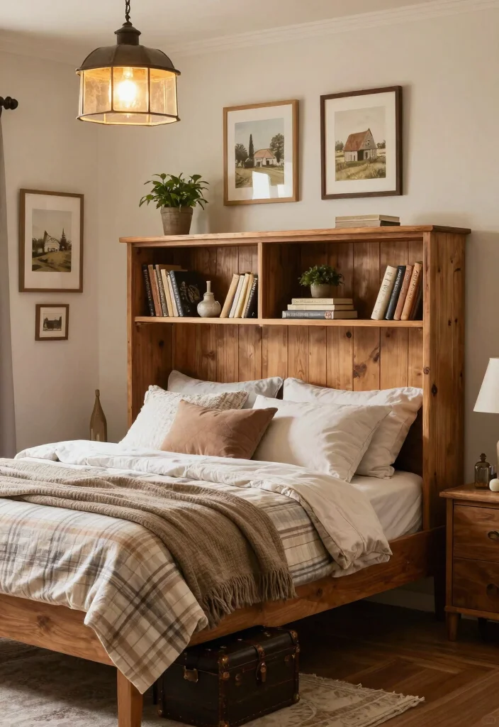 12 Farmhouse Master Bed Ideas That Add Storage Without Clutter - 2. Headboard Storage Solutions 1