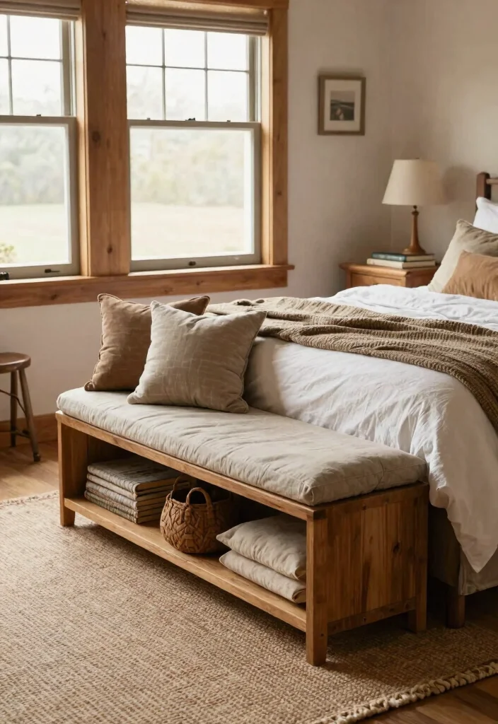 12 Farmhouse Master Bed Ideas That Add Storage Without Clutter - 4. Multi-Functional Furniture 1