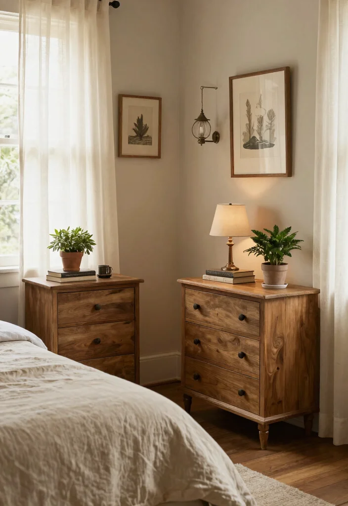 12 Farmhouse Master Bed Ideas That Add Storage Without Clutter - 8. Stylish Nightstands with Storage 1
