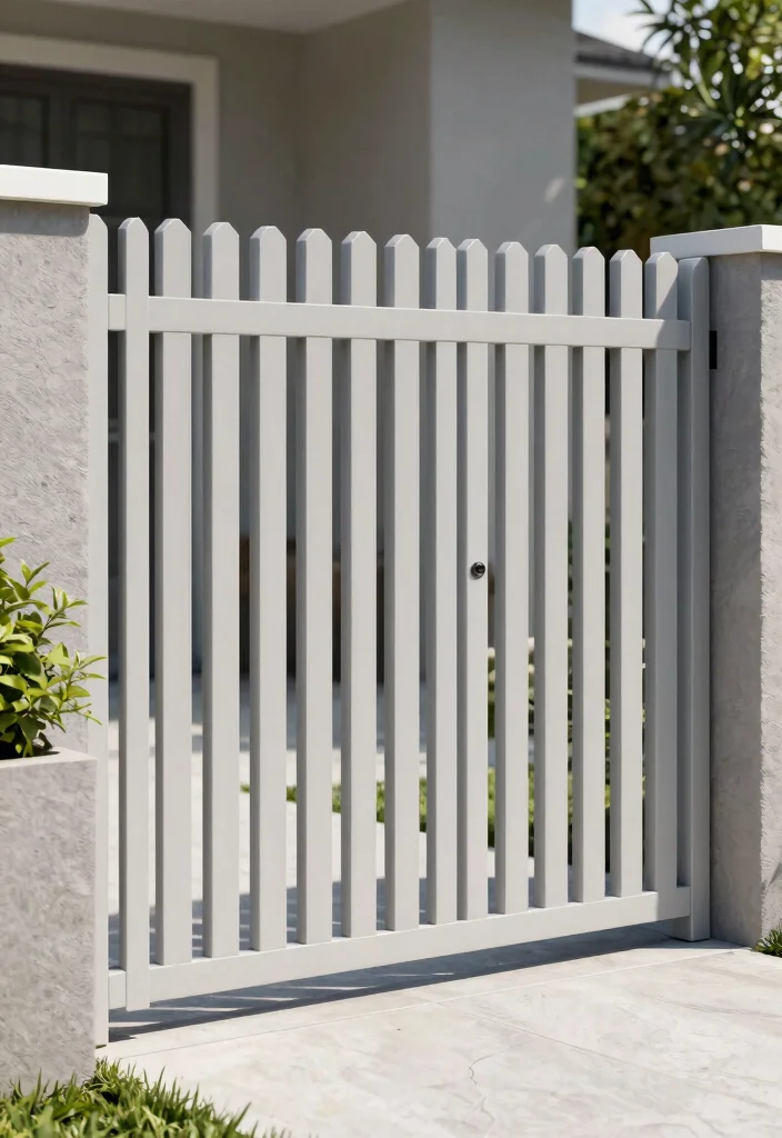 12 Front Yard Picket Fence Ideas That Boost Curb Appeal Fast - 11. Minimalist Modern Picket Fence 1