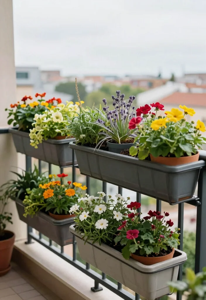 12 Modern Balcony Railing Design Ideas for Small Spaces - 4. Vertical Planter Railings 1