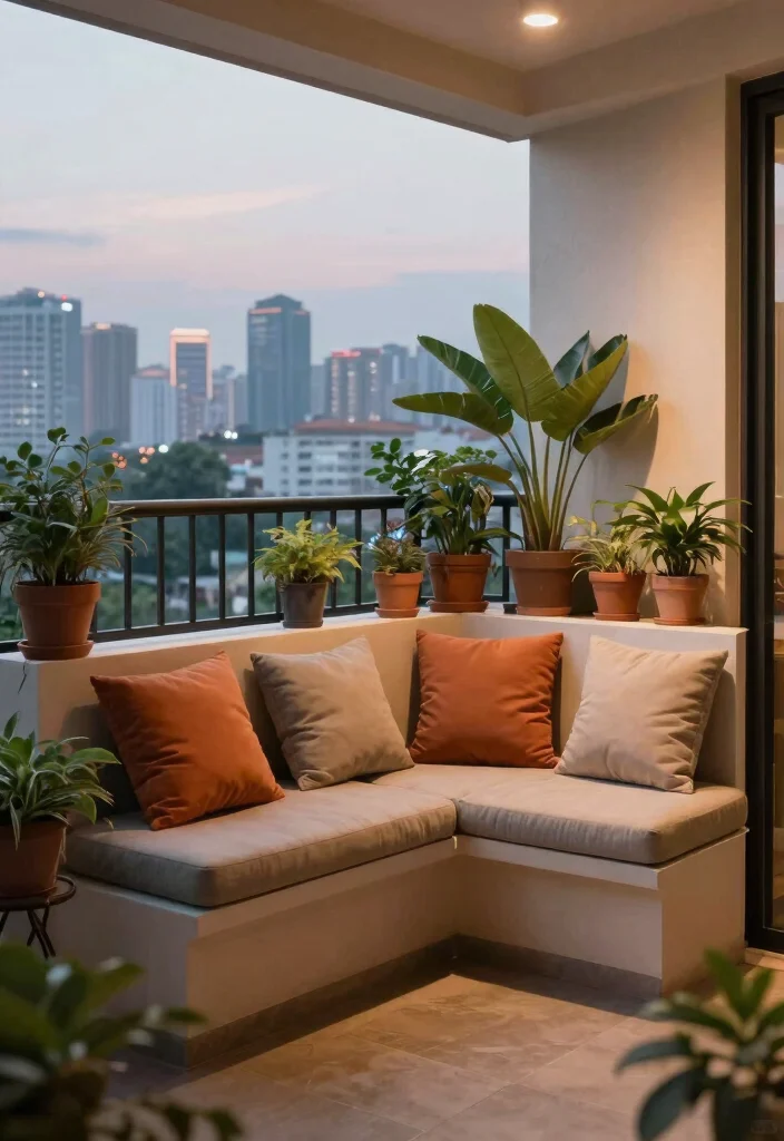 12 Modern Balcony Railing Design Ideas for Small Spaces - 7. Integrated Seating with Railing 1
