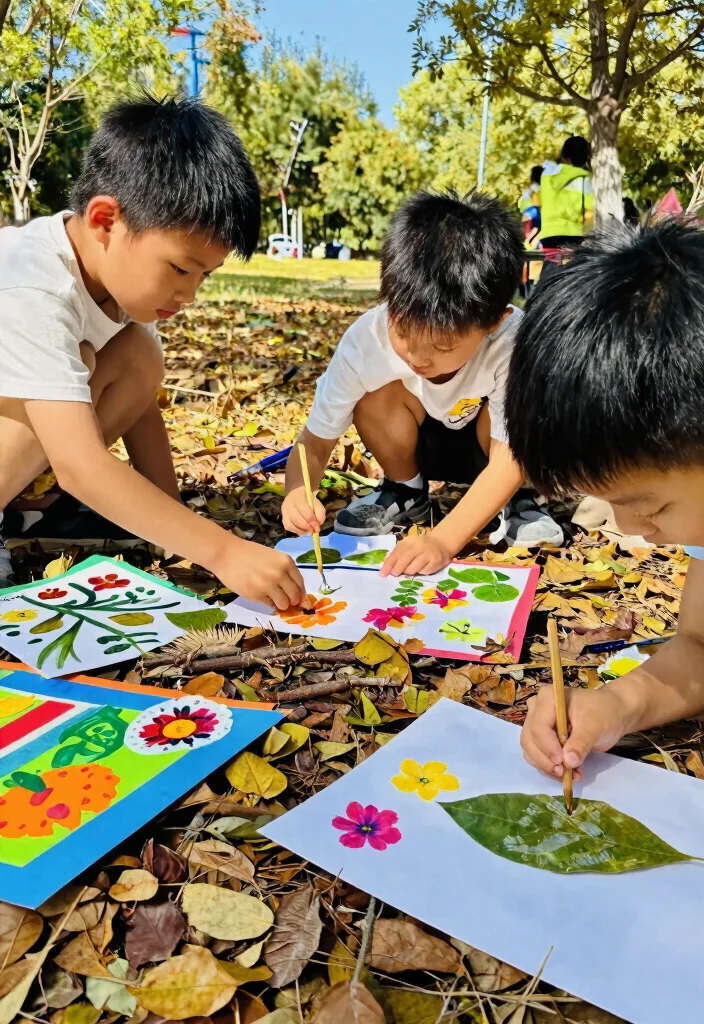 12 Outdoor Games for Kids That Don't Need a Huge Backyard - 5. Nature Art Creations 1