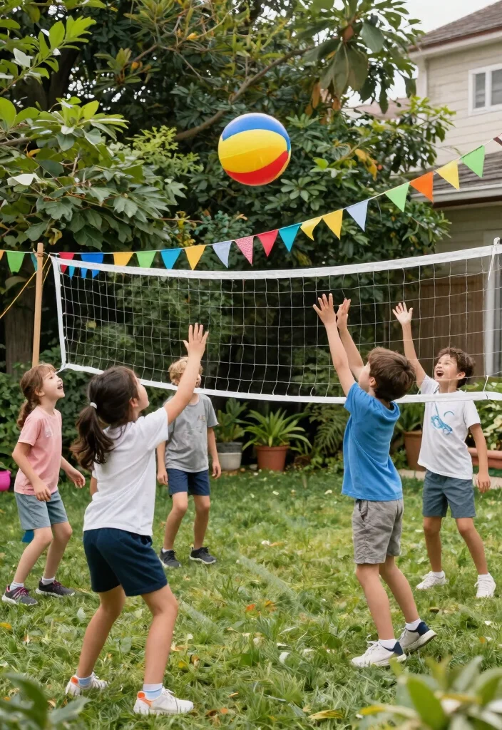 12 Outdoor Games for Kids That Don't Need a Huge Backyard - 6. Balloon Volleyball 1