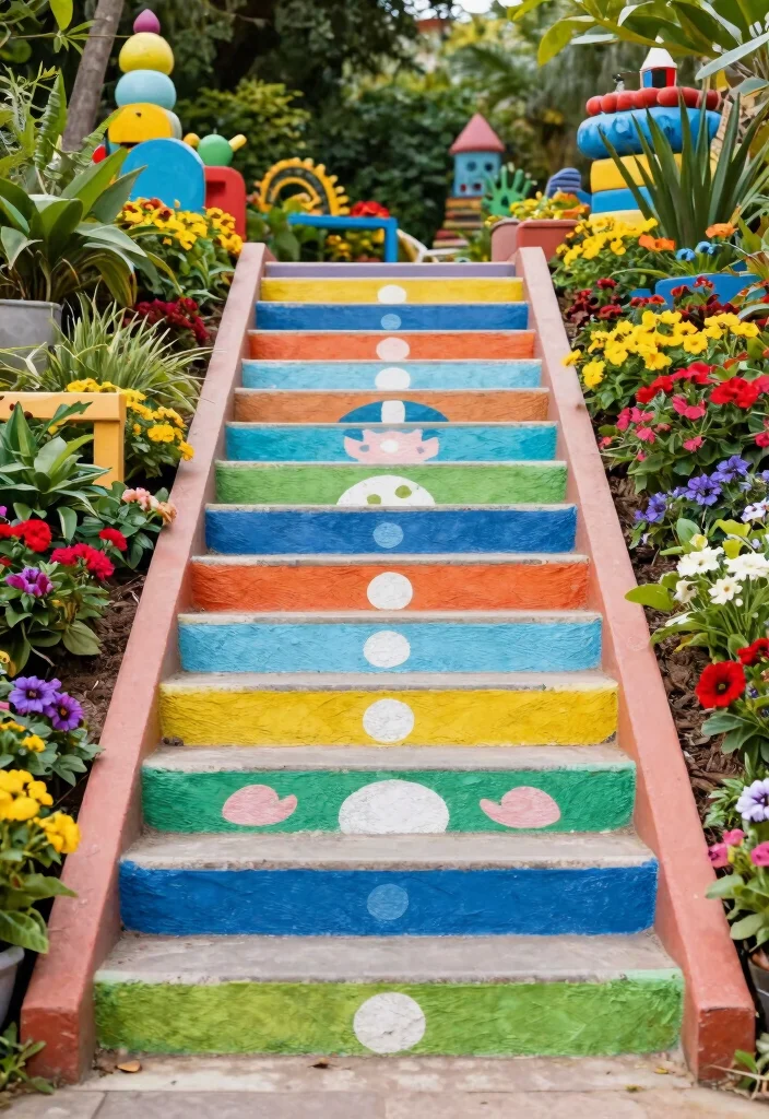 12 Outdoor Patio Ramps for Wheelchair Accessibility - 11. Painted Ramps for Personality 1