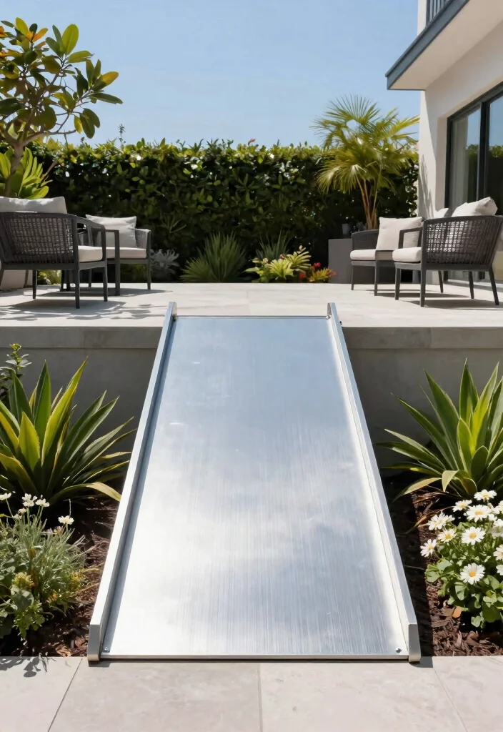12 Outdoor Patio Ramps for Wheelchair Accessibility - 2. Sleek Aluminum Ramp 1