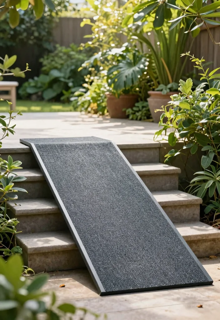 12 Outdoor Patio Ramps for Wheelchair Accessibility - 6. Rubber Mat Ramp 1