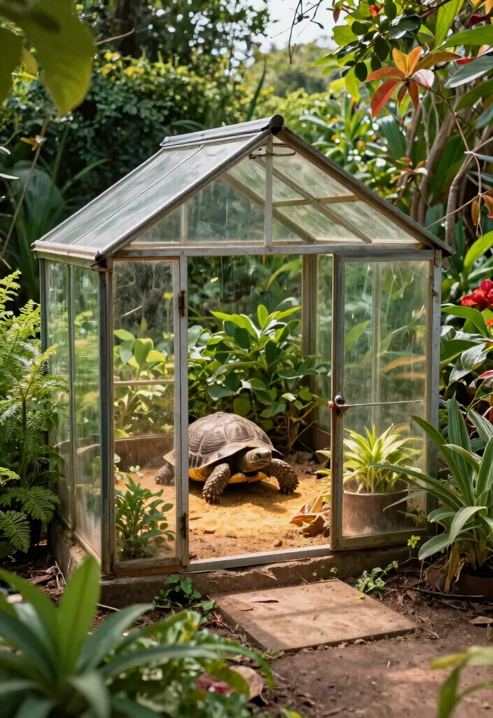 12 Outdoor Tortoise Enclosure Ideas That Prevent Escape and Predators - 5. DIY Greenhouse Tortoise Enclosure 1