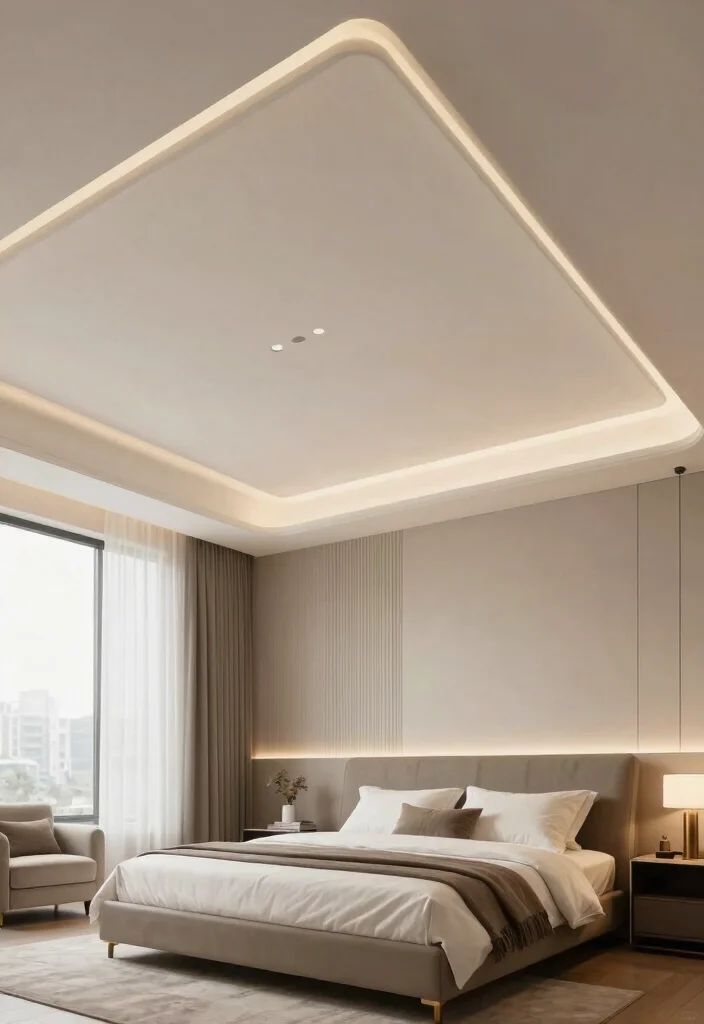 12 PVC Ceiling Panels Bedroom Ideas That Hide Water Stains - 11. Elegant Drop Ceilings for Added Height 1