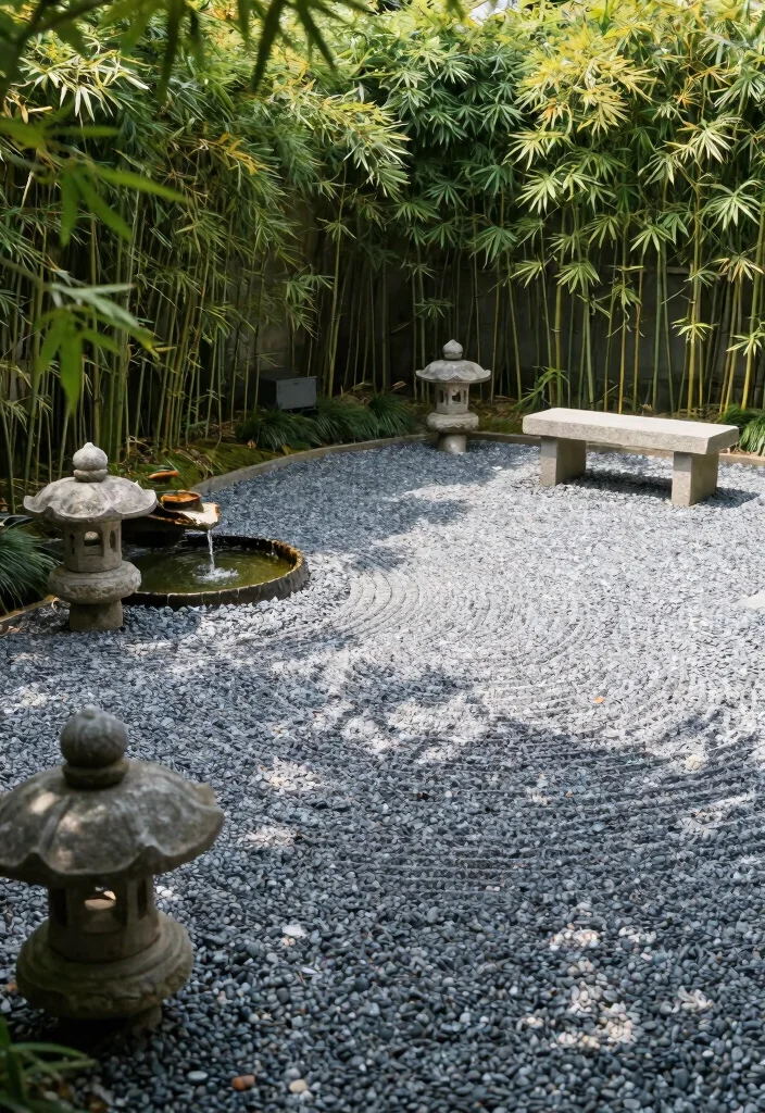12 Pea Gravel Patio Ideas That Stay in Place Without Edging - 1. The Zen Garden Retreat 1