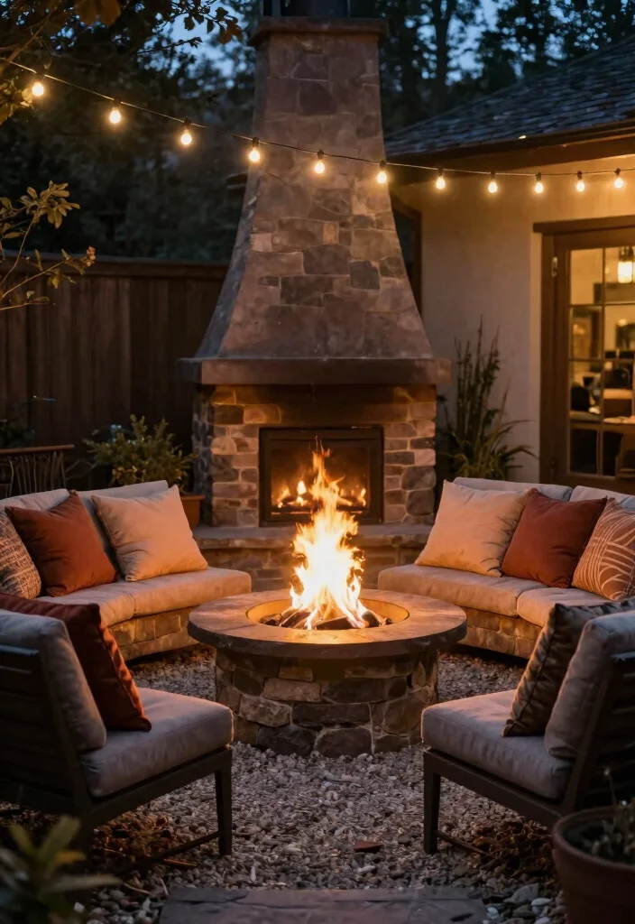 12 Pea Gravel Patio Ideas That Stay in Place Without Edging - 12. Cozy Fire Pit Nook 1