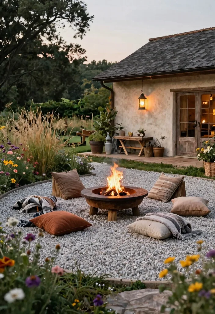 12 Pea Gravel Patio Ideas That Stay in Place Without Edging - 2. Rustic Farmhouse Charm 1