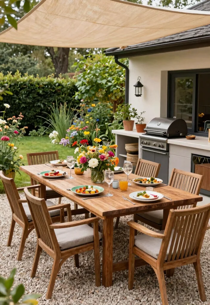 12 Pea Gravel Patio Ideas That Stay in Place Without Edging - 9. Outdoor Dining Experience 1