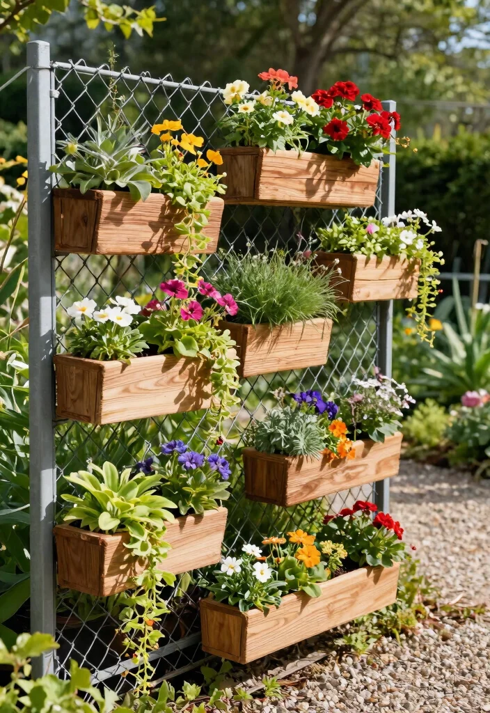 14 Chain Link Fence Ideas That Actually Look Good on a Budget - 2. Planter Boxes Galore 1