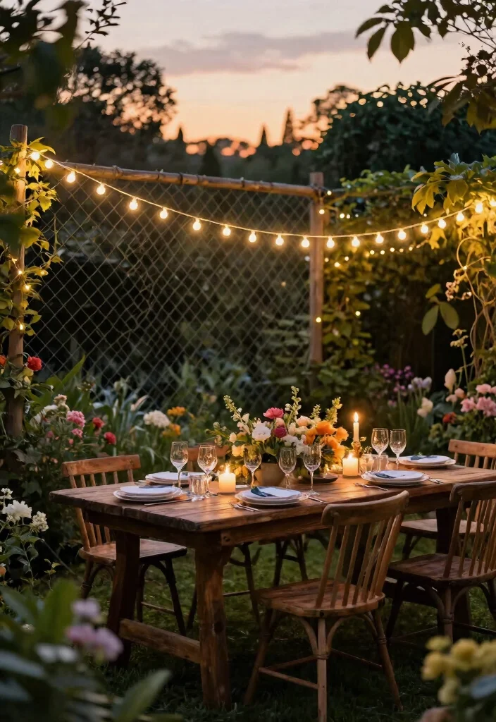 14 Chain Link Fence Ideas That Actually Look Good on a Budget - 3. String Lights for Evening Ambiance 1