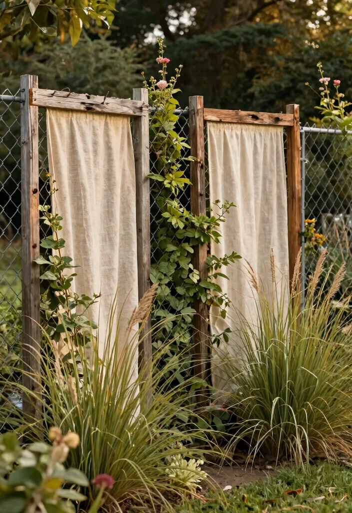 14 Chain Link Fence Ideas That Actually Look Good on a Budget - 9. Rustic Privacy Screens 1