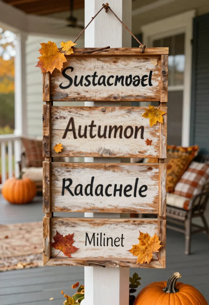 14 Fall Porch Decorating Ideas That Last Through Thanksgiving - 14. Sustainable Seasonal Signage 1