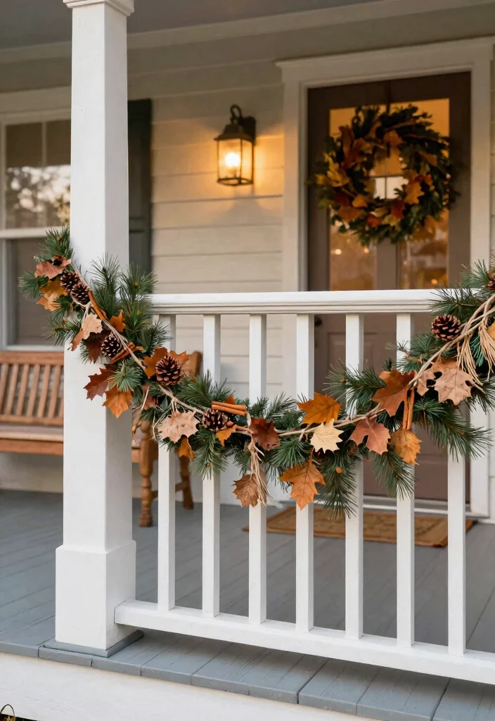 14 Fall Porch Decorating Ideas That Last Through Thanksgiving - 4. Natural Garlands 1