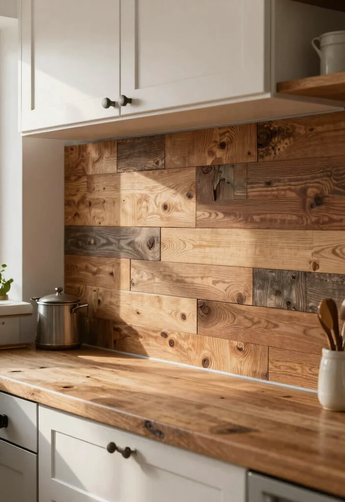 14 Farmhouse Kitchen Backsplash Ideas on a Budget - 2. Reclaimed Wood Panels 1