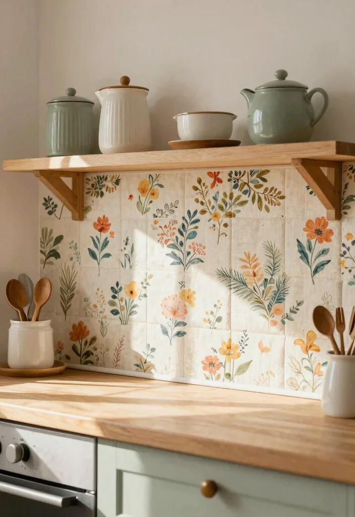 14 Farmhouse Kitchen Backsplash Ideas on a Budget - 9. DIY Fabric Panels 1