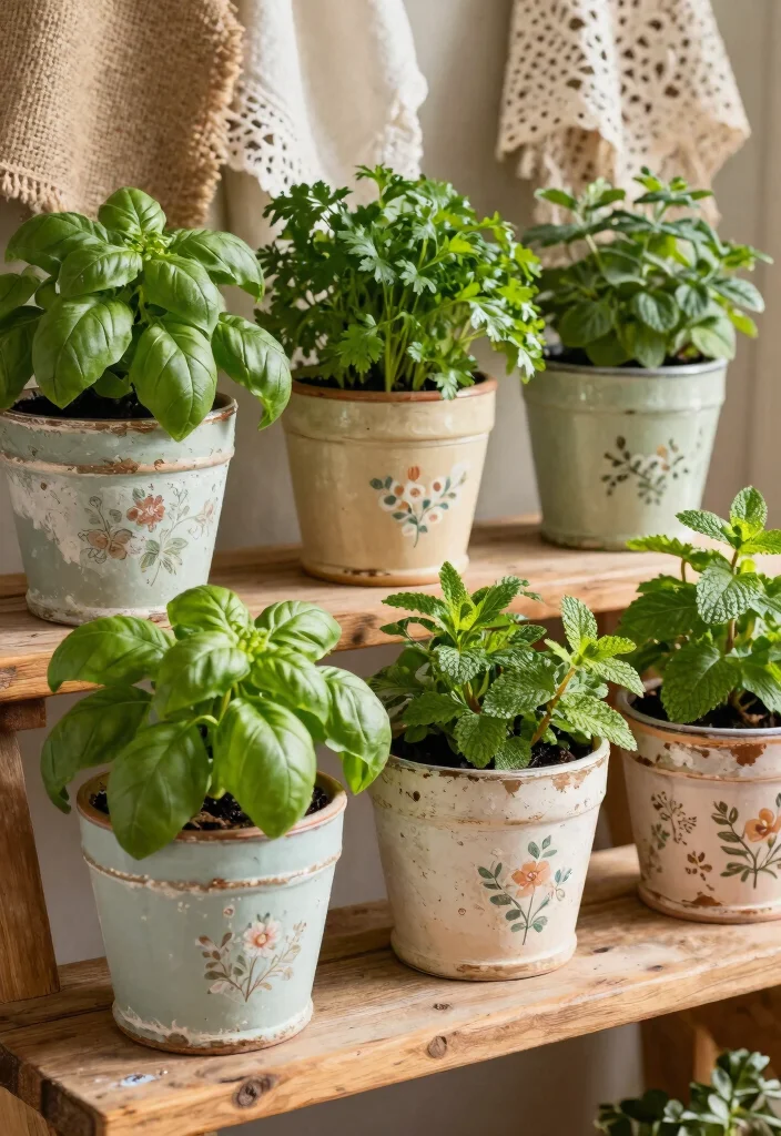 14 French Farmhouse Decor Ideas That Feel Authentic Not Over-Styled - 2. Shabby Chic Planters for an Authentic Touch 1
