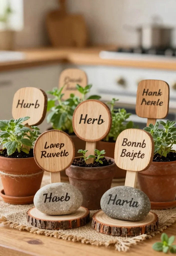 14 French Farmhouse Decor Ideas That Feel Authentic Not Over-Styled - 4. Sweet Herb Labels Made from Natural Materials 1
