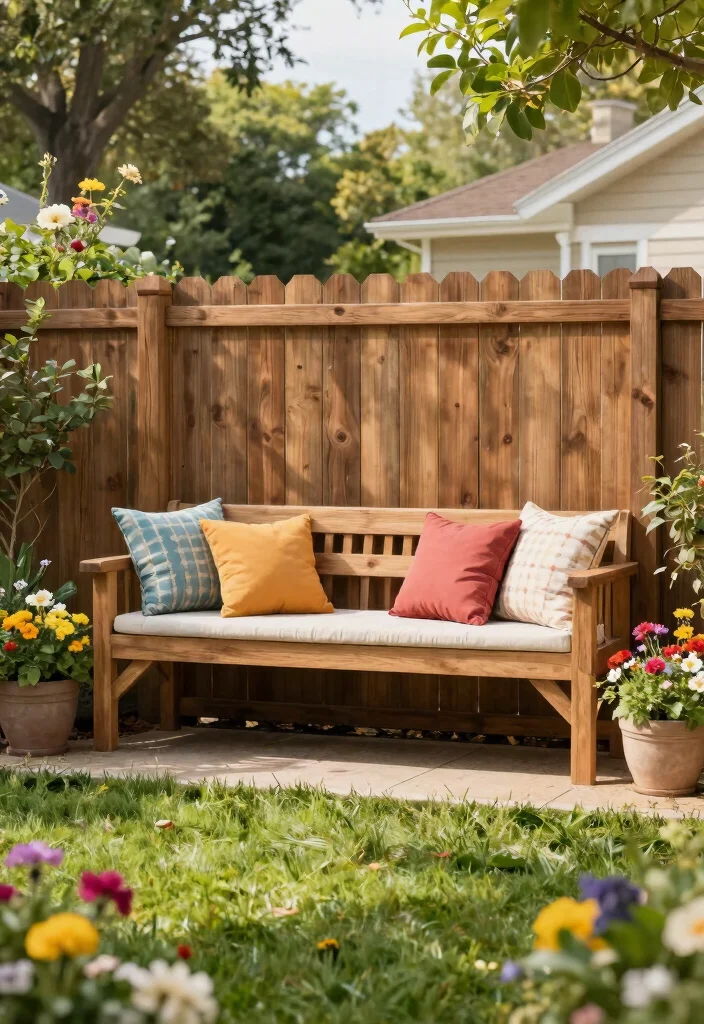 14 Front Yard Fence Ideas That Boost Curb Appeal Without Breaking Code - 10. Fence with Built-in Bench 1
