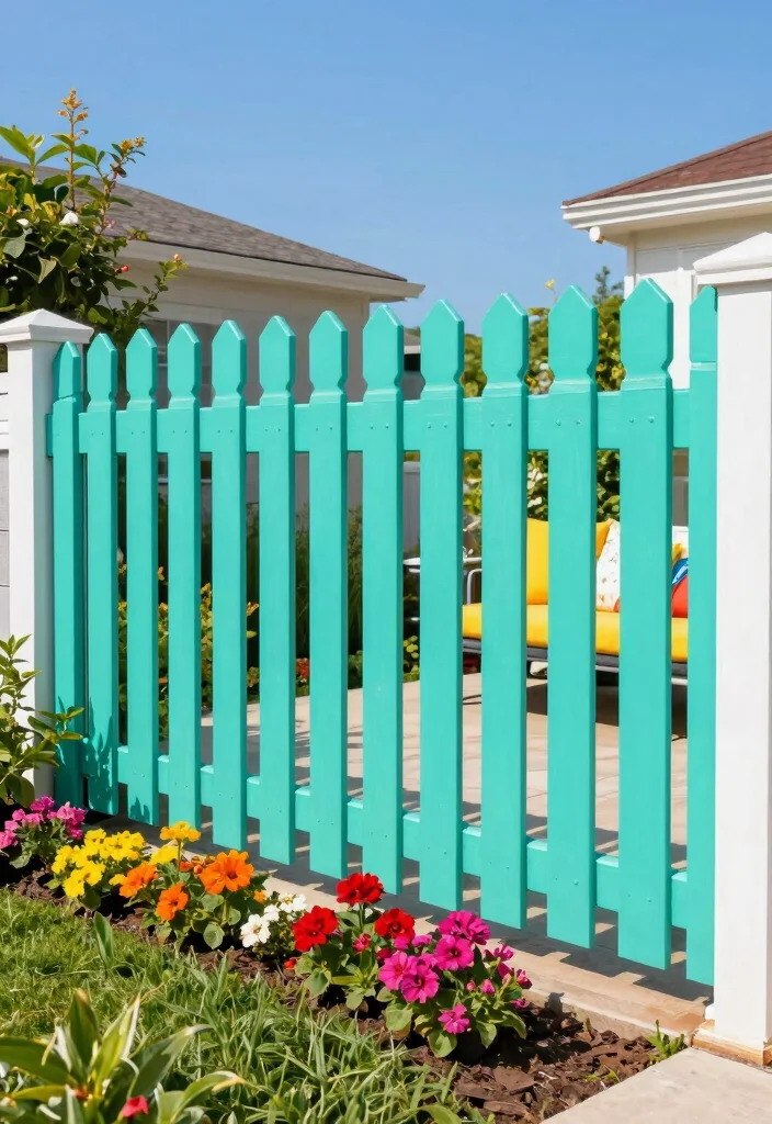 14 Front Yard Fence Ideas That Boost Curb Appeal Without Breaking Code - 5. Colorful Vinyl Fencing 1