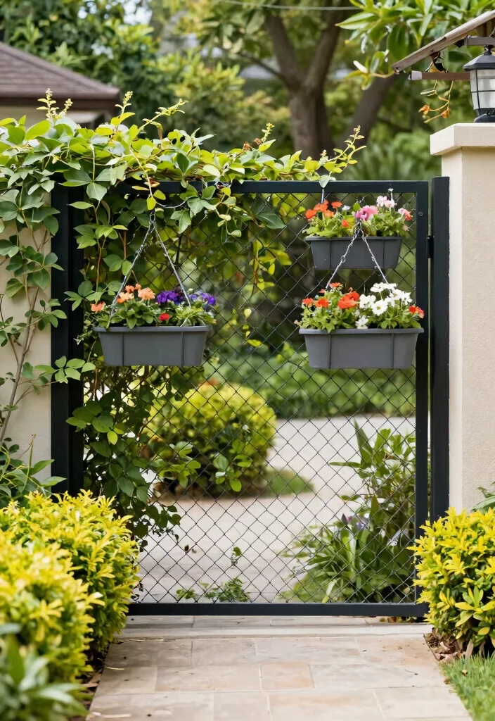 14 Front Yard Fence Ideas That Boost Curb Appeal Without Breaking Code - 7. Minimalist Chain Link with Greenery 1