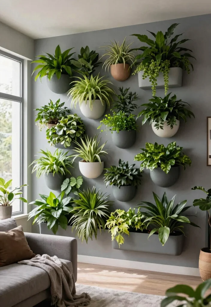 14 High Ceiling Wall Decor Living Room Ideas That Don't Feel Empty - 1. Vertical Garden Walls 1