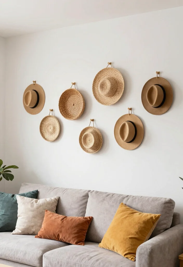 14 High Ceiling Wall Decor Living Room Ideas That Don't Feel Empty - 11. Wall Hooks and Racks 1