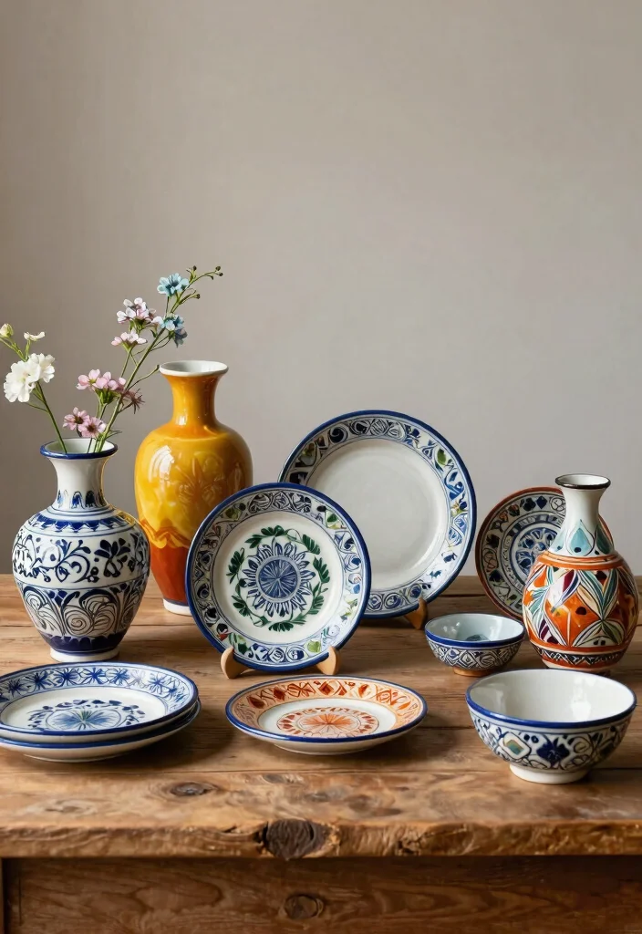 14 Mexican Farmhouse Decor Ideas That Work in Any Climate - 2. Handcrafted Pottery 1