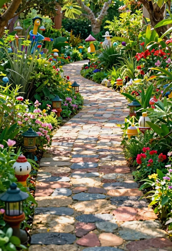 14 Mexican Farmhouse Decor Ideas That Work in Any Climate - 8. Colorful Garden Pathways 1