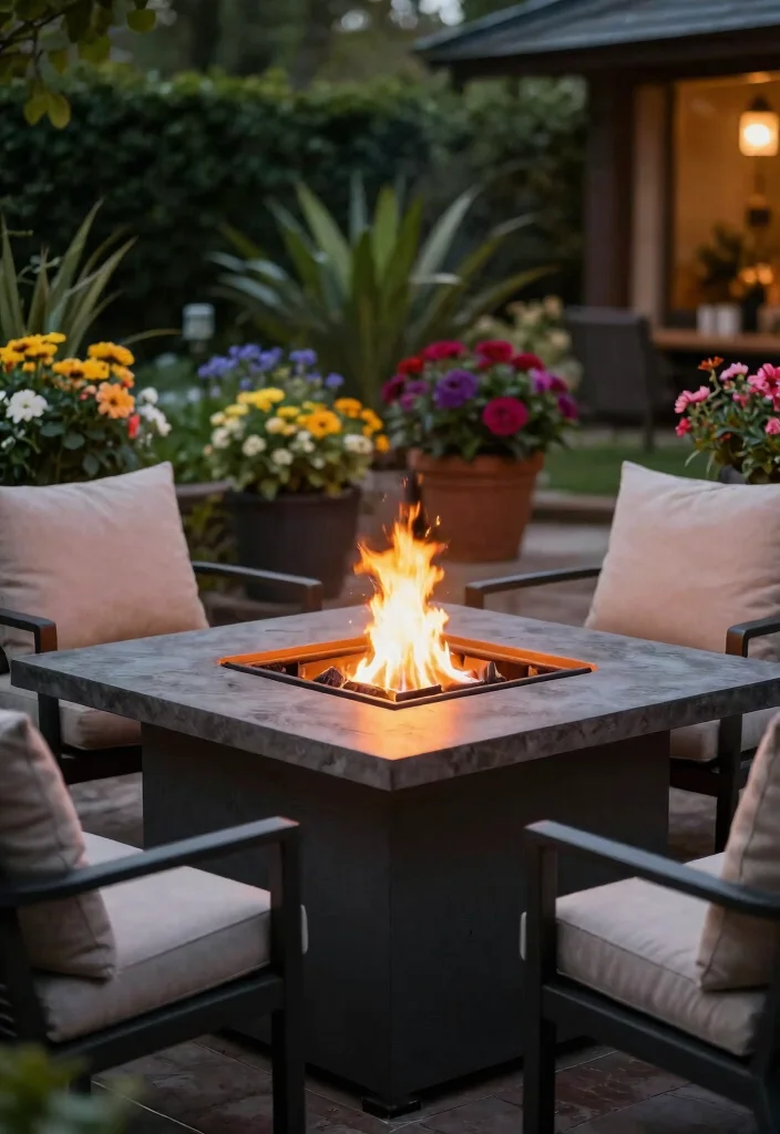 14 Outdoor Bar Table Ideas That Seat More Without Taking Over - 10. Outdoor Bar Tables with Fire Features 1