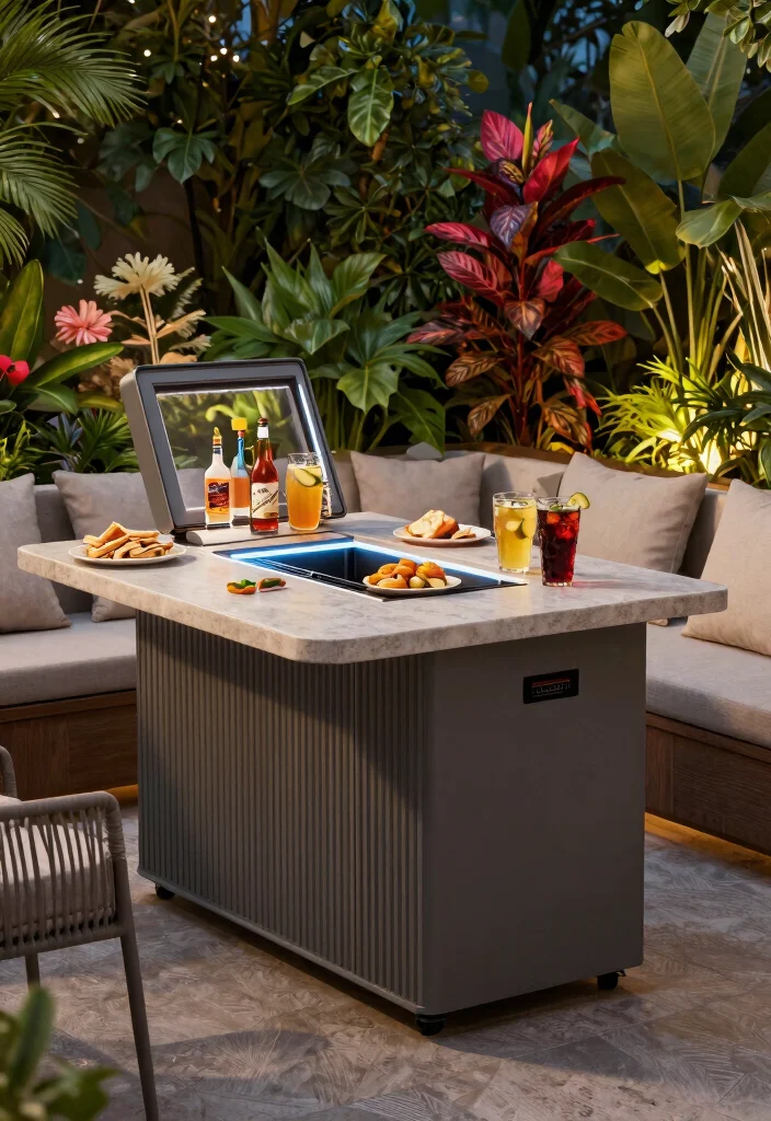 14 Outdoor Bar Table Ideas That Seat More Without Taking Over - 13. Bar Tables with Built-In Coolers 1