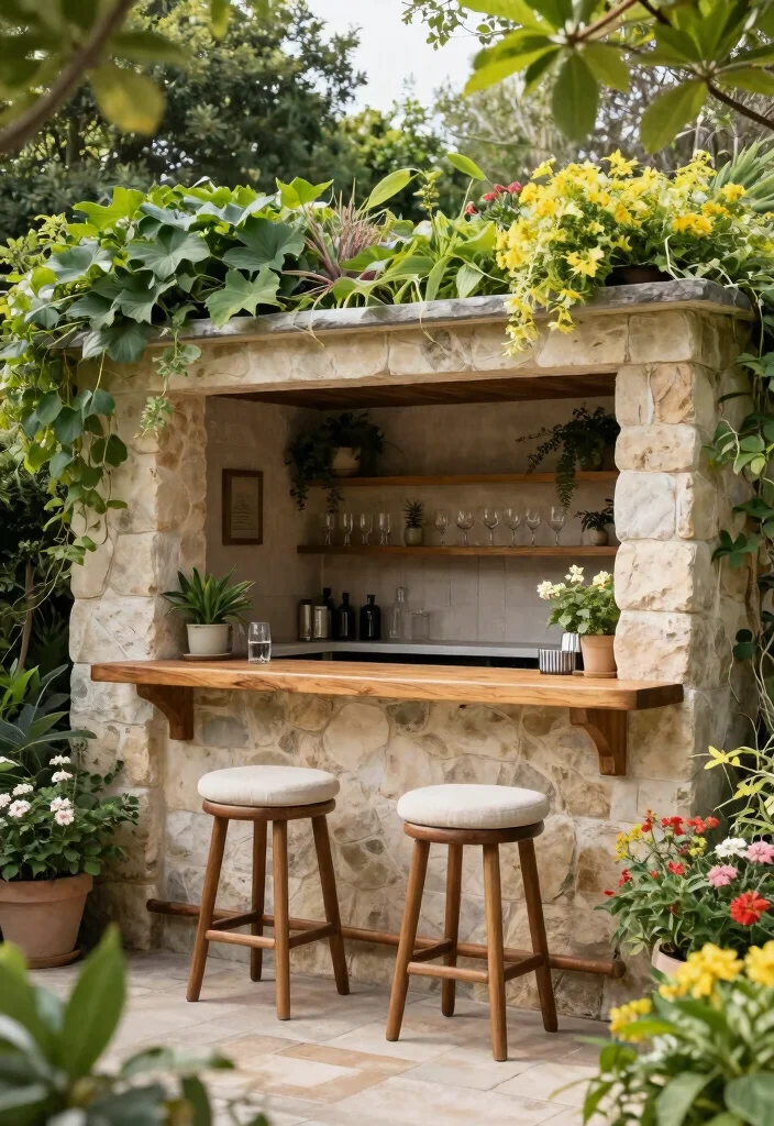 14 Outdoor Bar Table Ideas That Seat More Without Taking Over - 3. Built-In Bar Nooks 1