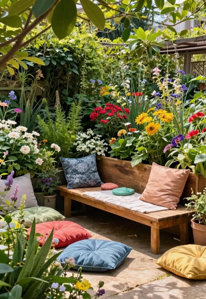 14 Patio Bench Ideas That Fit Tight Corners and Narrow Spaces - 13. Low Seating for Ground-Level Gardens 1