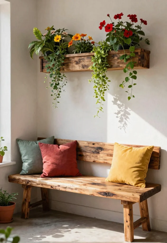14 Patio Bench Ideas That Fit Tight Corners and Narrow Spaces - 3. Wall-Mounted Benches 1