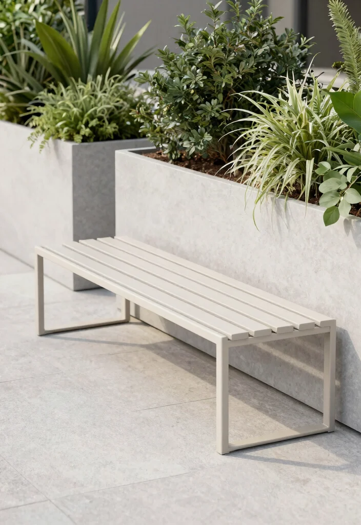 14 Patio Bench Ideas That Fit Tight Corners and Narrow Spaces - 9. Minimalist Design for Modern Spaces 1