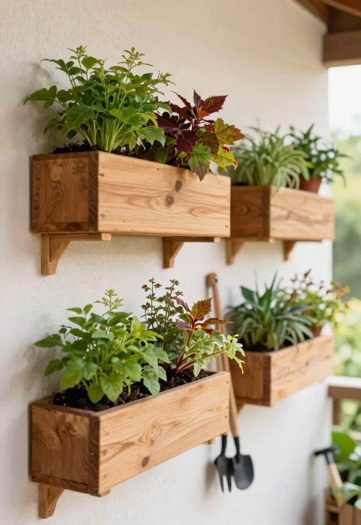 14 Wall Planter Ideas for Vertical Gardens on Tight Budgets - 12. Wall-Mounted Planter Boxes with Drainage 1