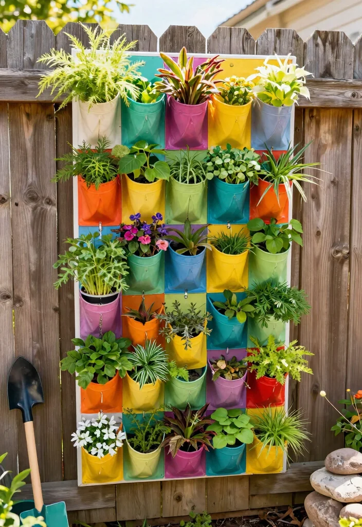 14 Wall Planter Ideas for Vertical Gardens on Tight Budgets - 2. Repurposed Hanging Shoe Organizer 1