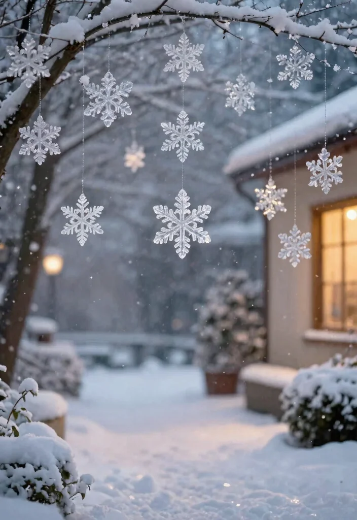 15 Christmas Walkway Ideas That Stay Lit Through Snow and Ice - 11. Decorative Snowflakes 1